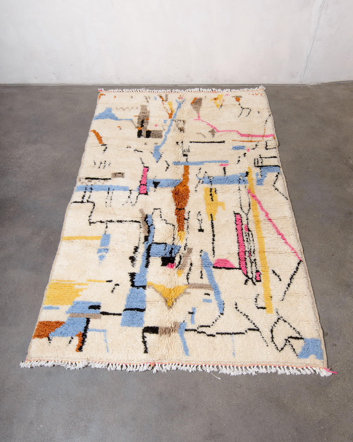 Modern designer handcrafted Berber rug from morocco Azilal with beautiful colors and patterns